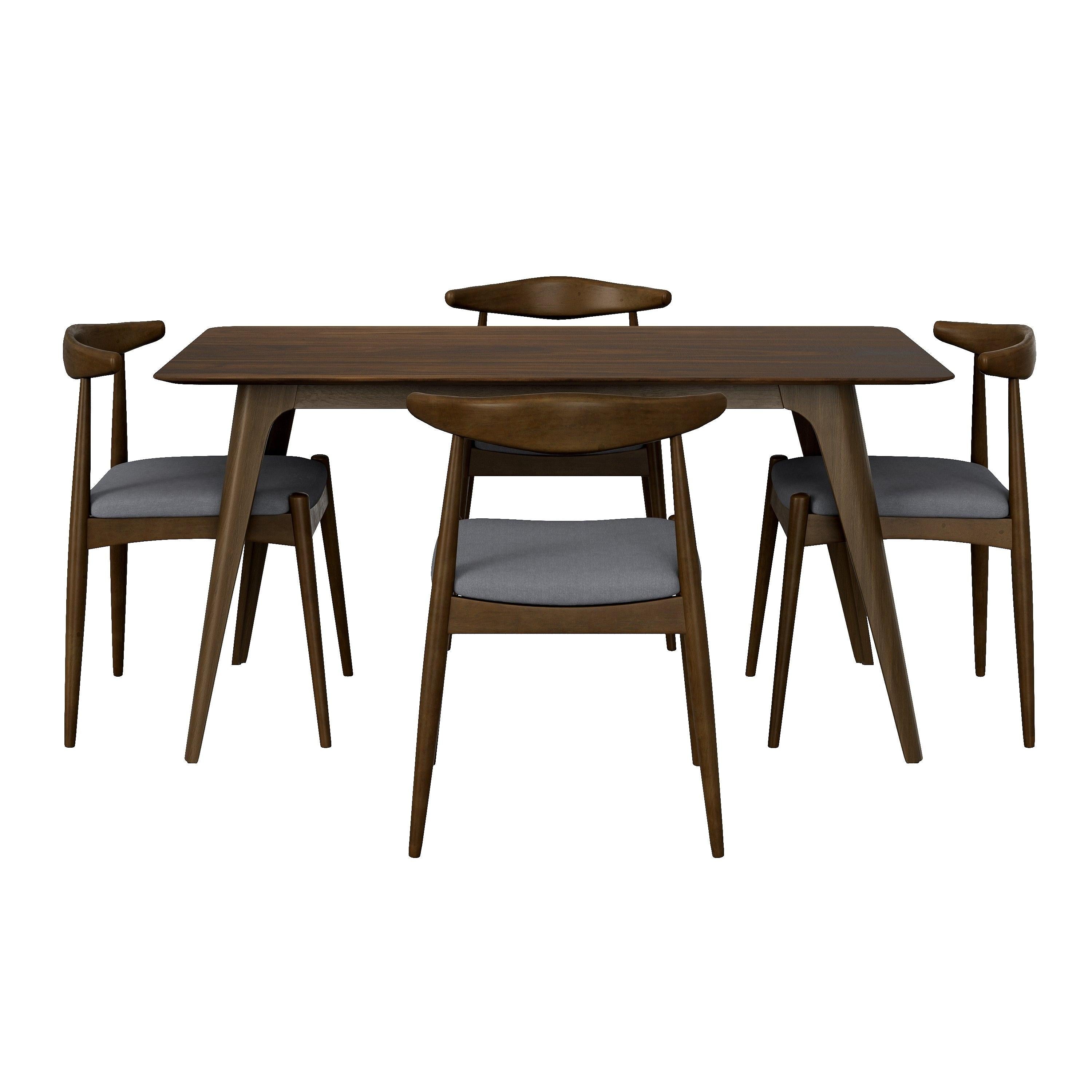 Rubberwood Dining Set - 5-Piece Retro-Elegant Collection.