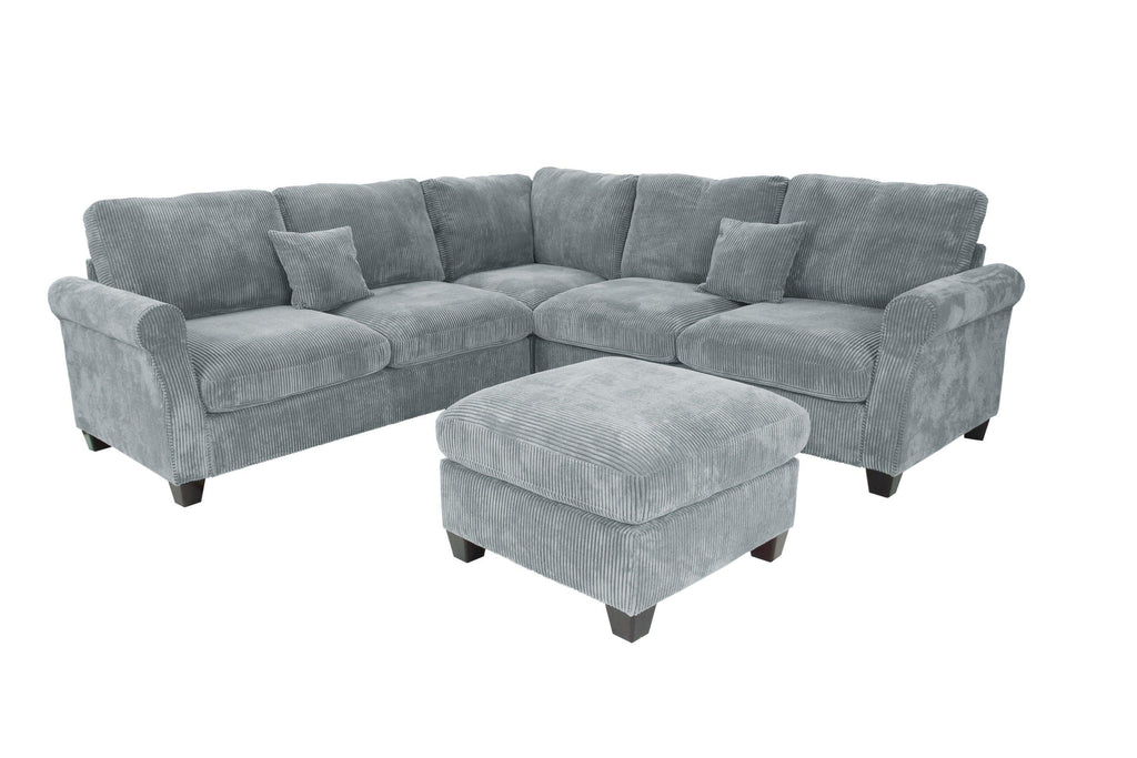 4pc Sectional Set with Matching Pillows and Ottoman.
