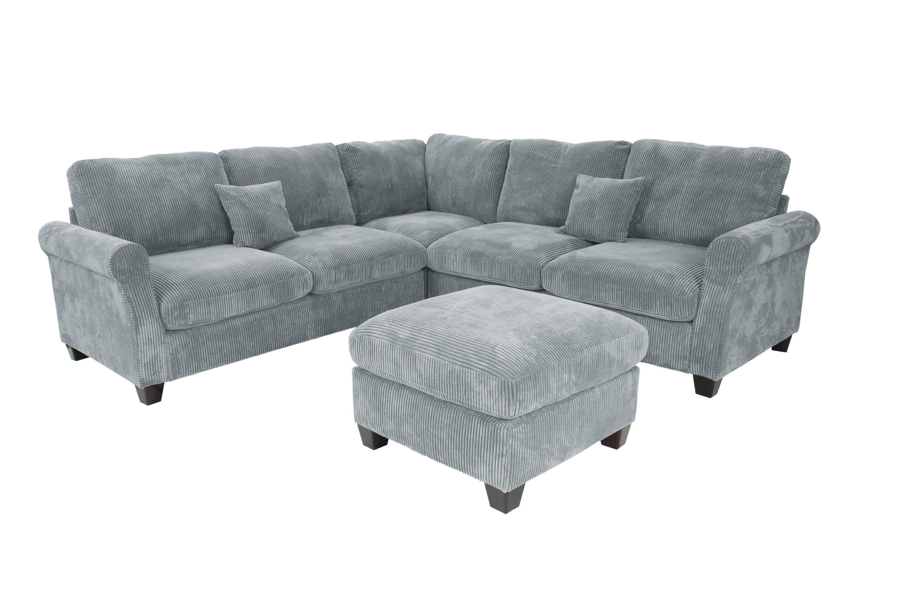 4pc Sectional Set with Matching Pillows and Ottoman.