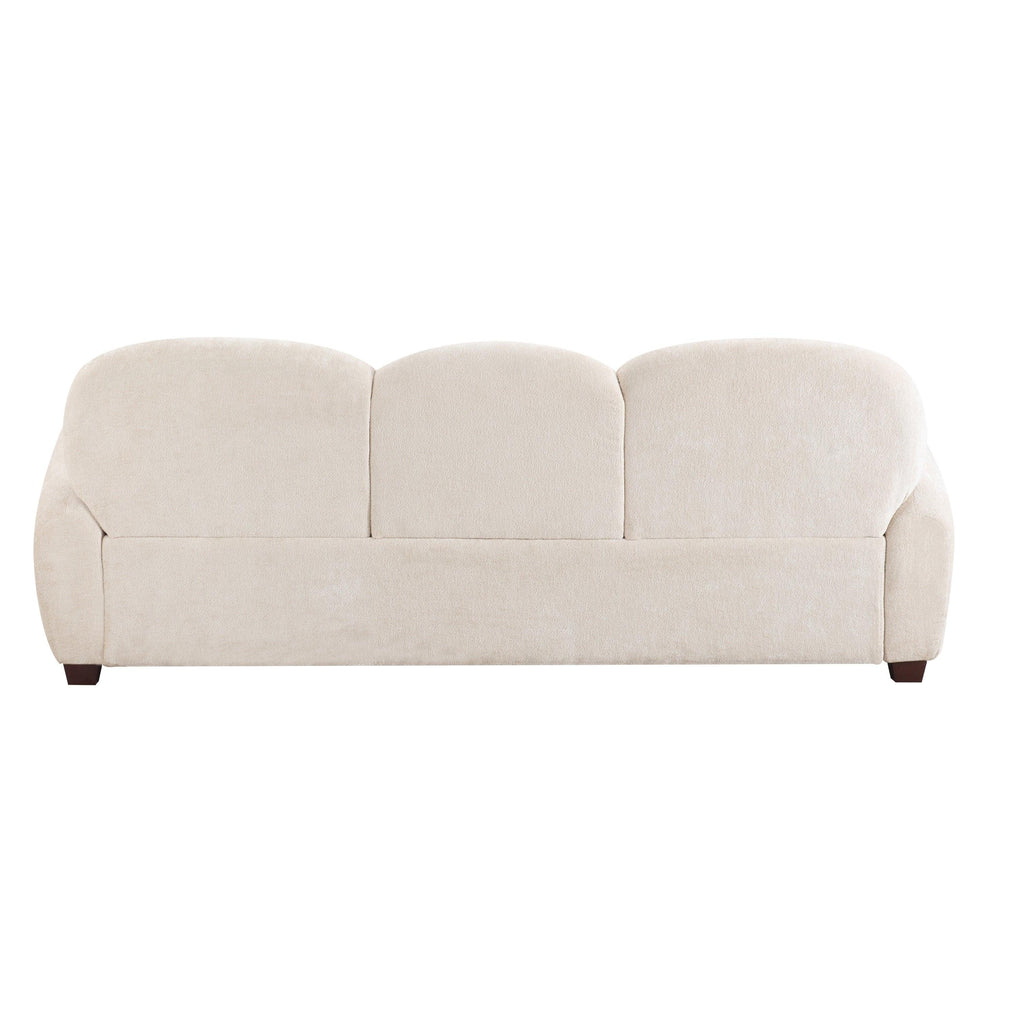 Modern Boucle Sofa - 78 in. 3 Seater Couch with Pillows.