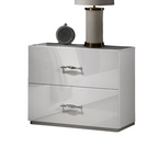Modern White Nightstand with Storage for Bedroom.