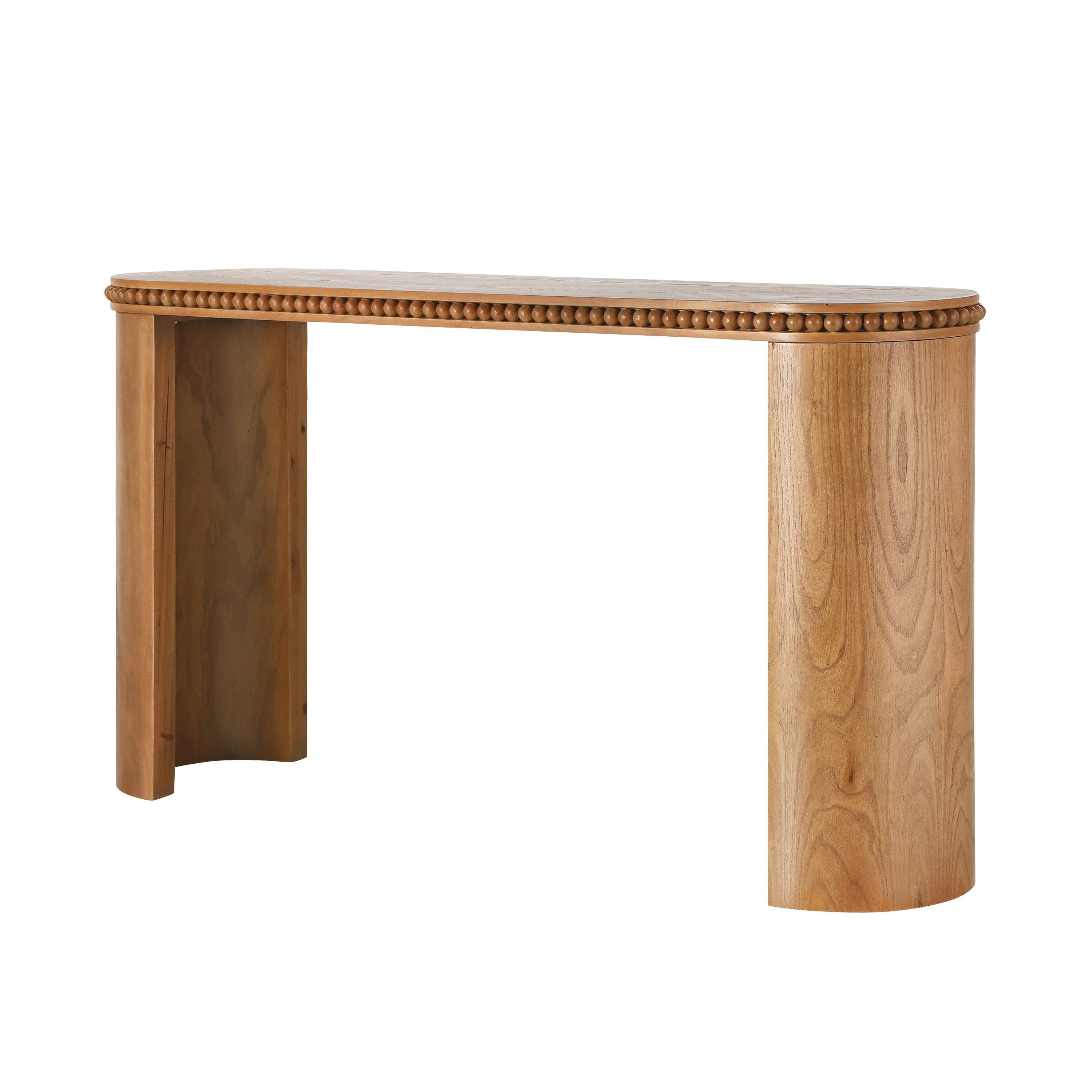 Vintage Beaded Console Table with Reversible Curved Legs.