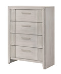 Contemporary 4-Drawer Tall Storage Chest - Mist White.