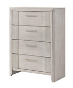Contemporary 4-Drawer Tall Storage Chest - Mist White.