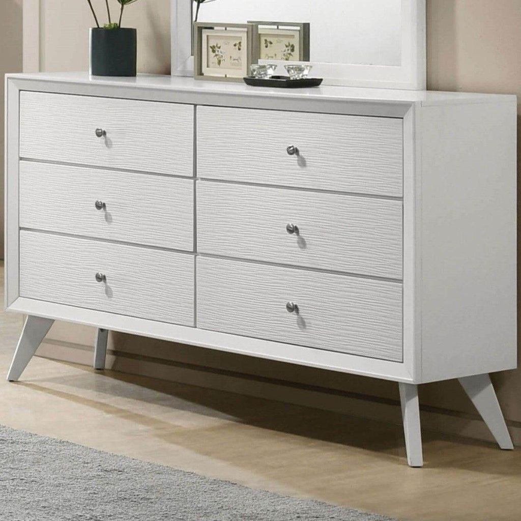 White Dresser with Mirror for Contemporary Bedrooms.