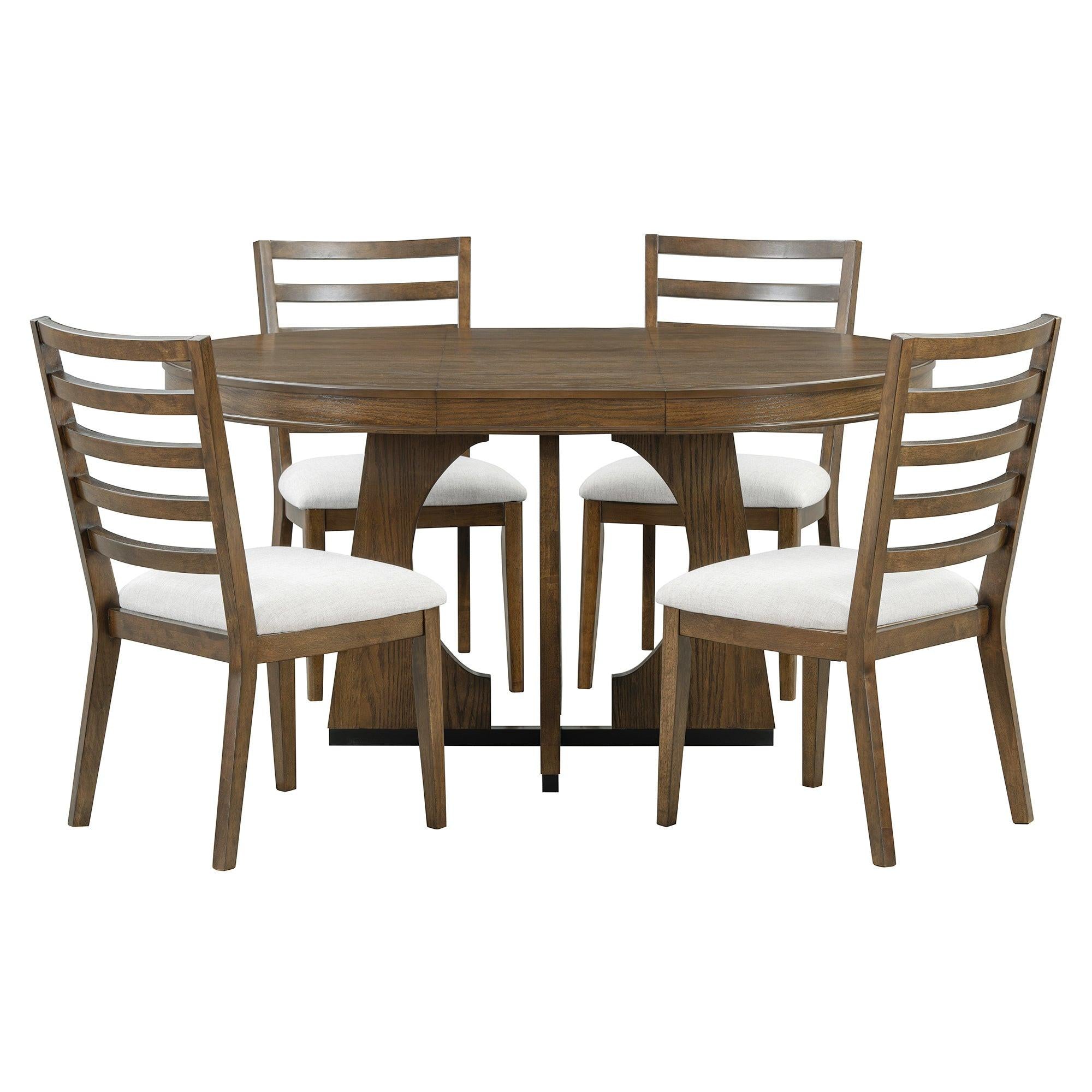 TREXM Extendable Dining Table Set for 4 with Chairs.