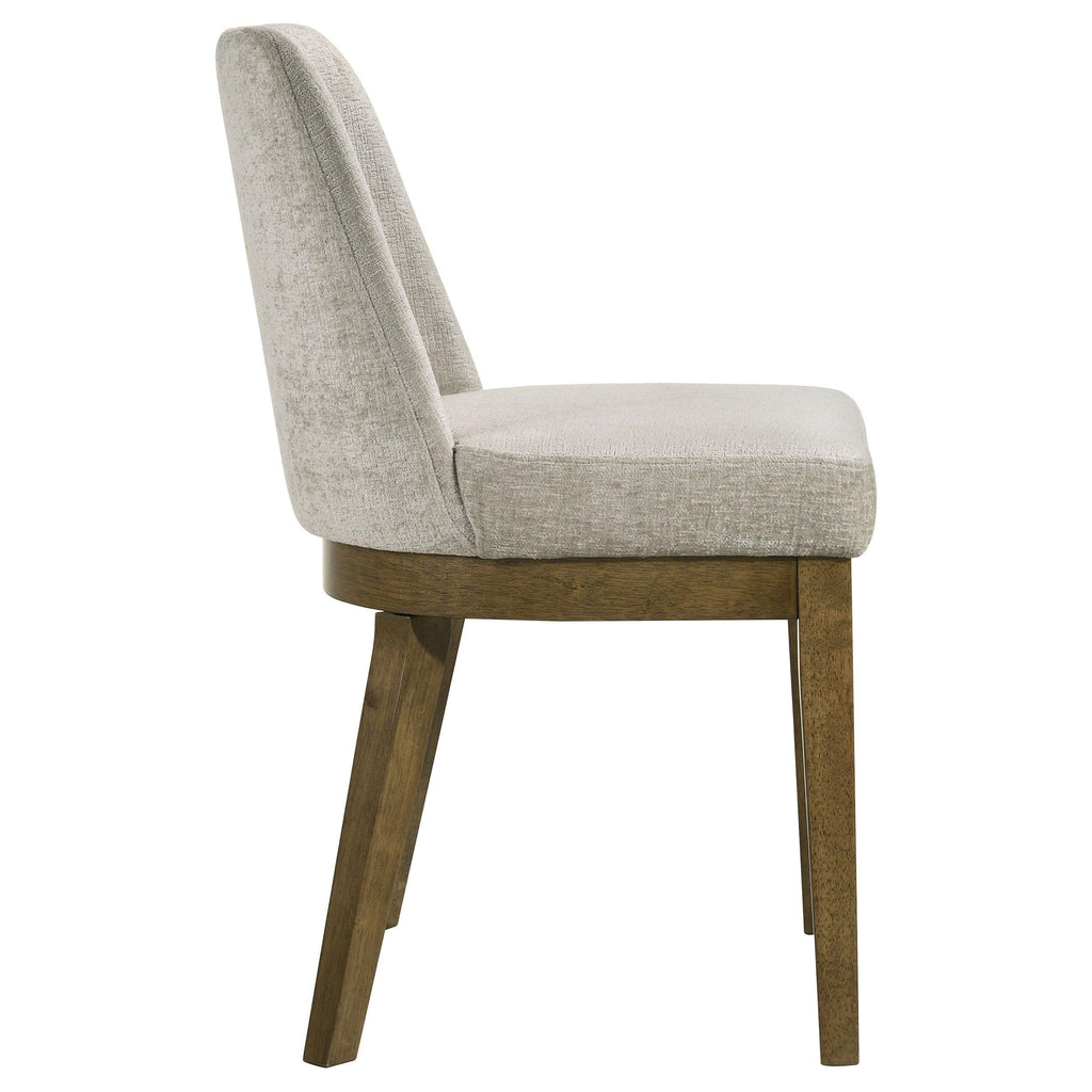 Light Tan Upholstered Dining Side Chair Set of 2.