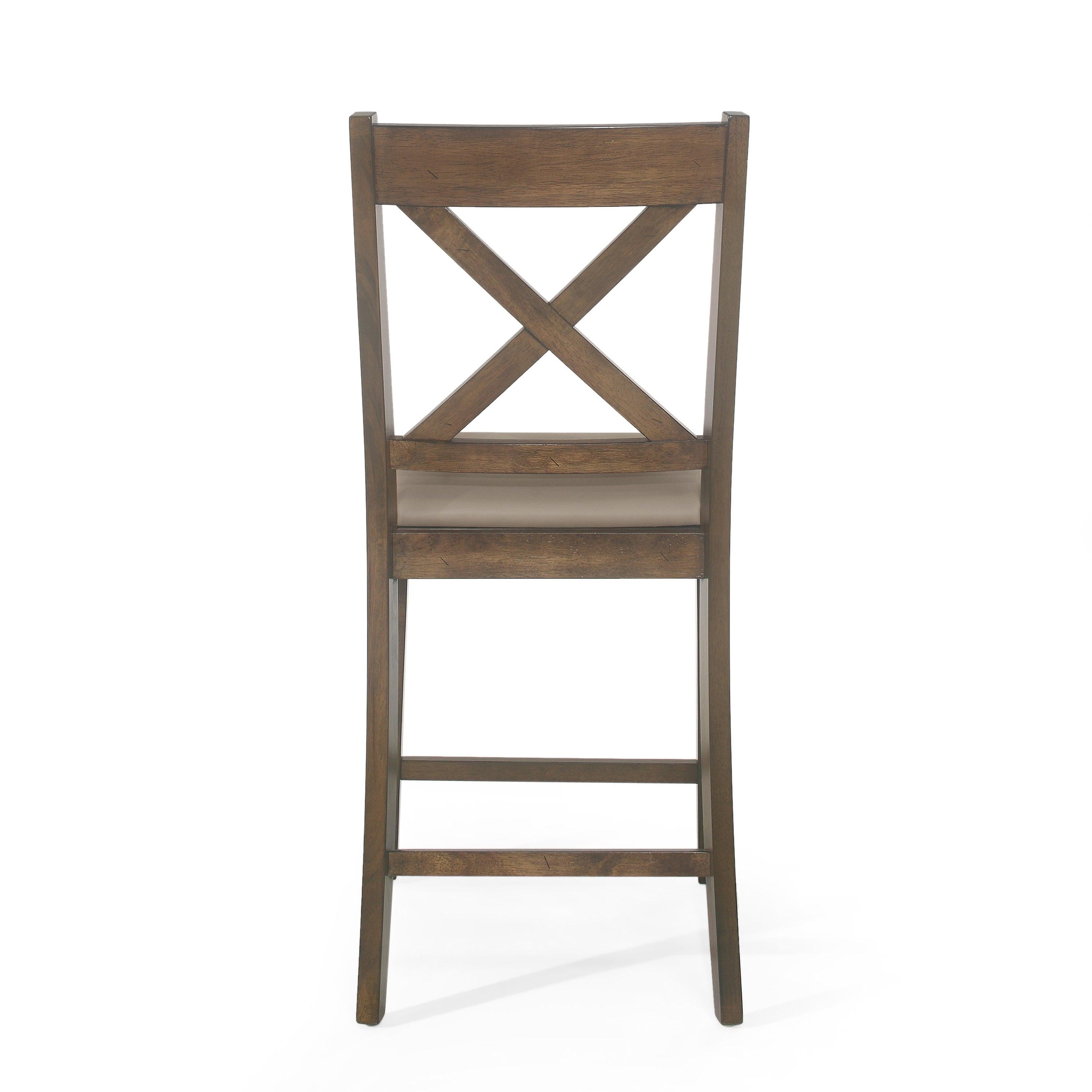Farmhouse Counter Stools Set of 2 with X-Back Frame.