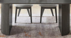 Venezia Oval Gray Oak Dining Table for 6 with Dual Base.