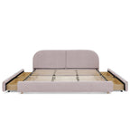 King Size Upholstered Bed Frame with Curved Headboard.