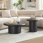 2-Piece Modern Round Coffee Table Set - Easy Assembly.