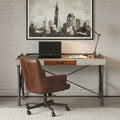 Steampunk 56-Inch Writing Desk in Faux Concrete and Iron