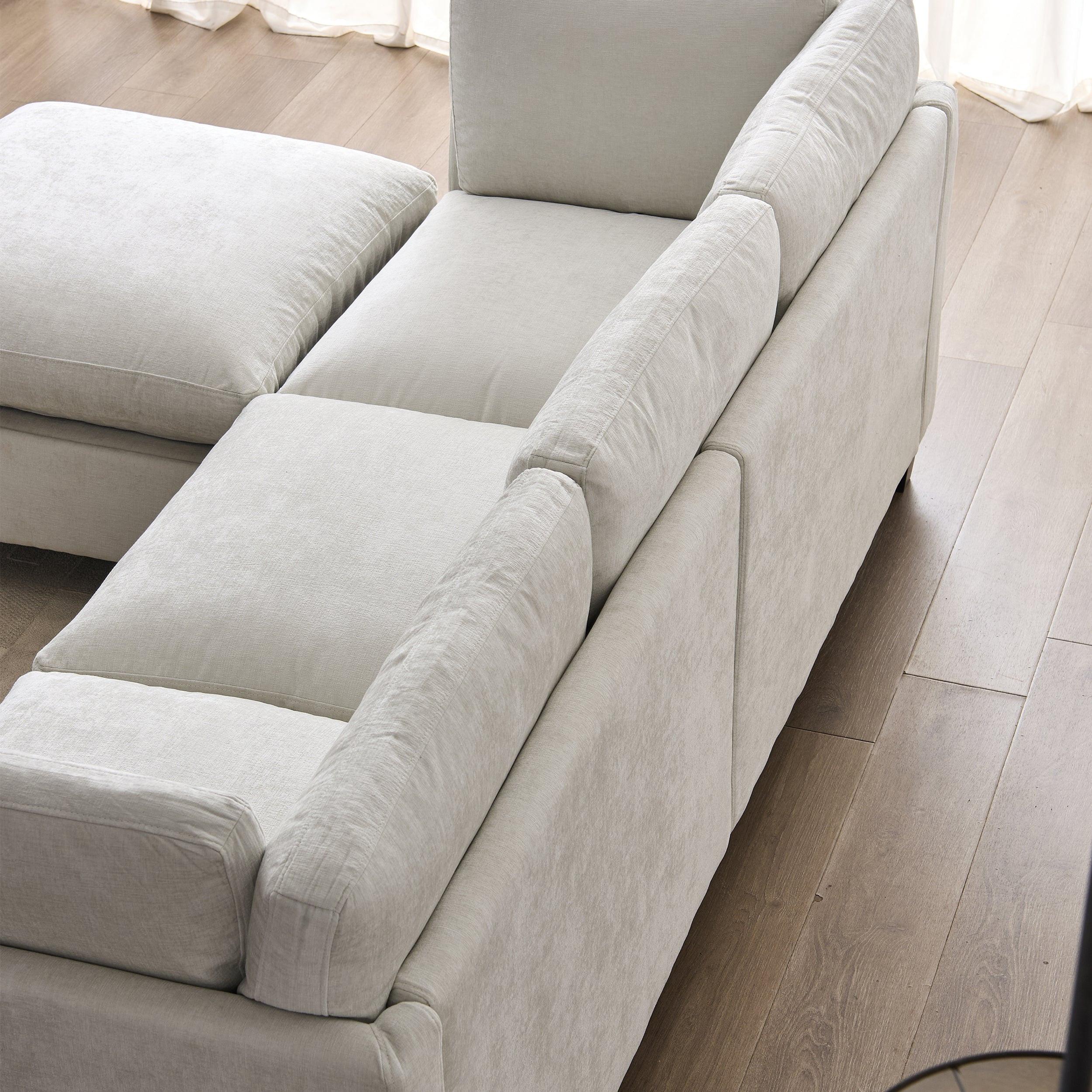 96.5' Sectional Couch with Ottoman for Living Room.