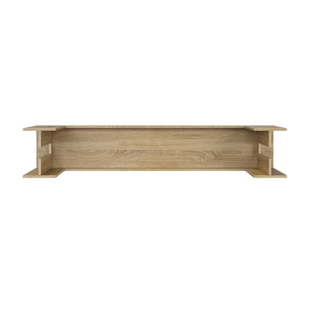 Farmhouse Oak Console Table - Extra-Long Entryway Table bottom view displaying structural support and MDF craftsmanship.