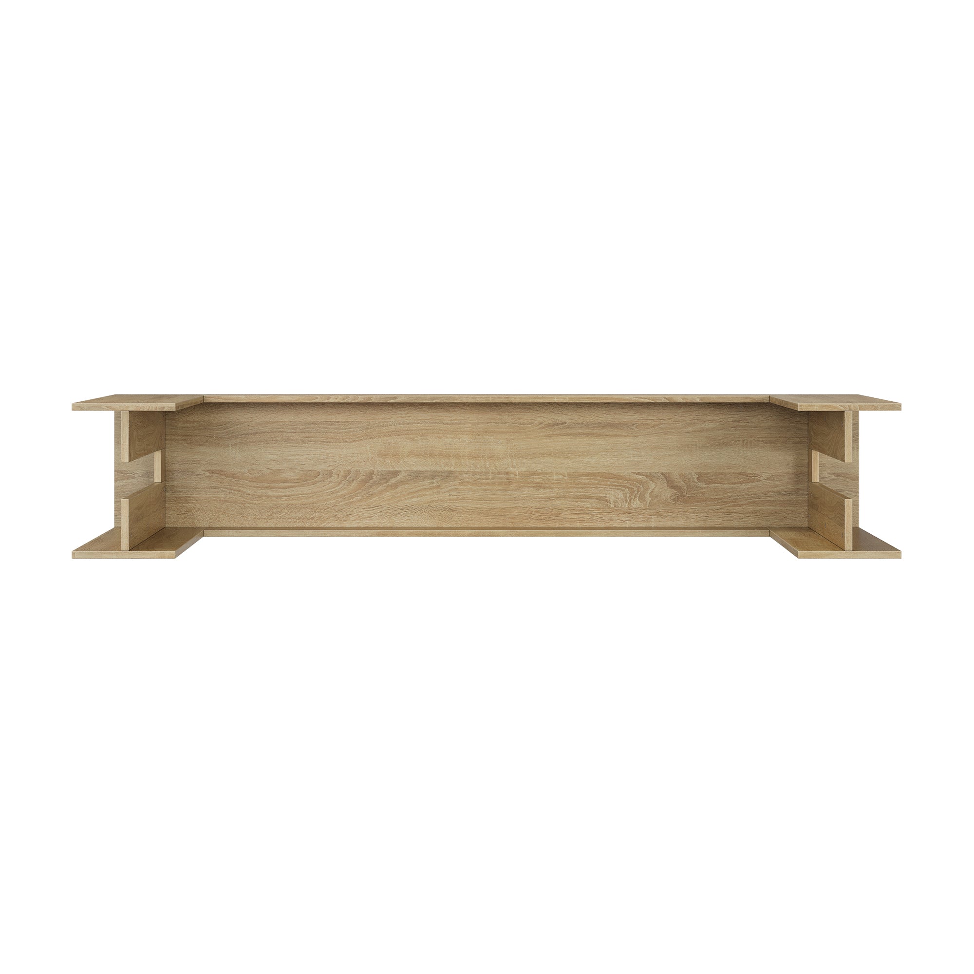 Farmhouse Oak Console Table - Extra-Long Entryway Table bottom view displaying structural support and MDF craftsmanship.