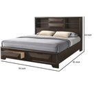 Eastern King Size Bed with Bookcase Headboard Storage.