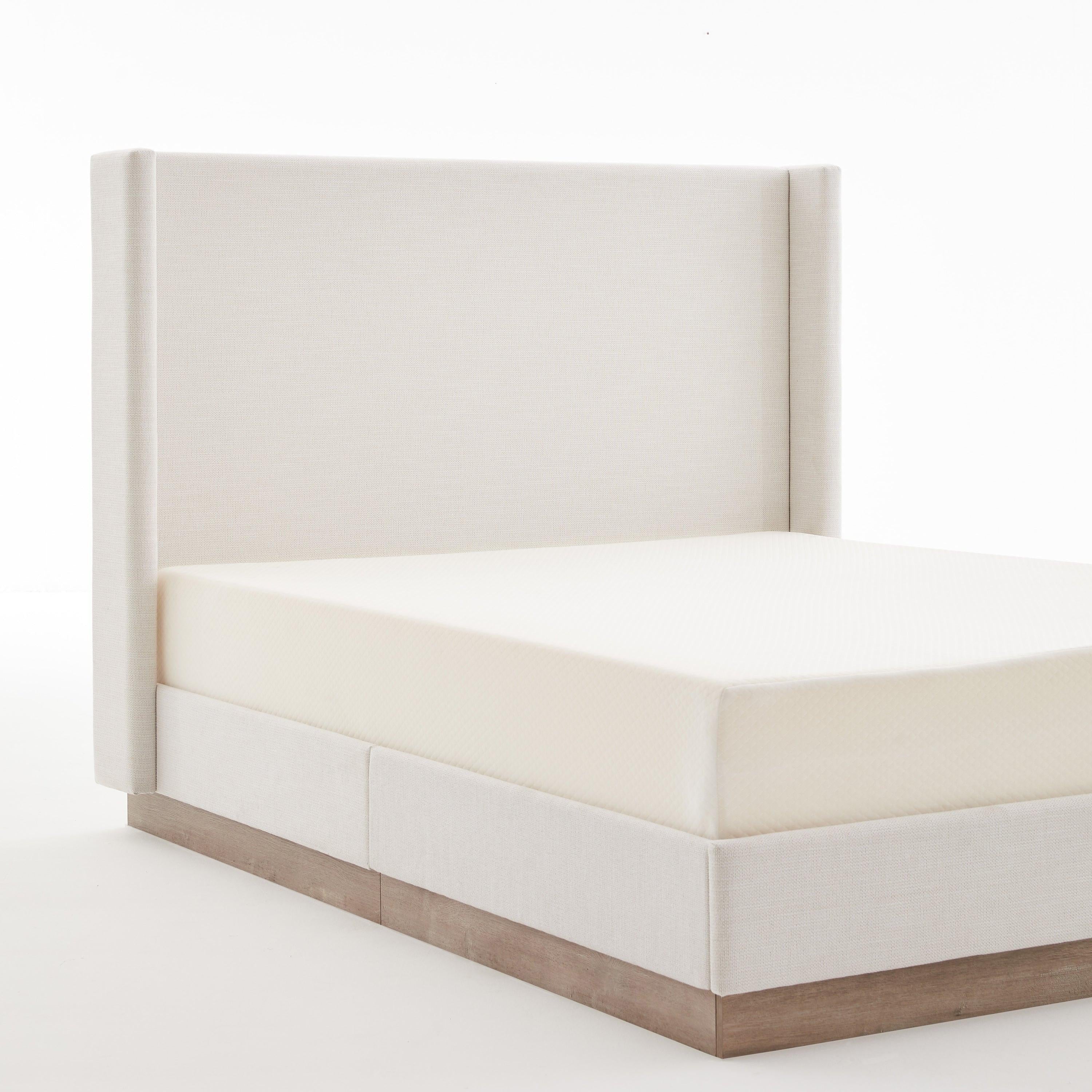 Hosford Wingback Bed King in Textured Ivory Canvas.