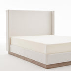 Hosford Minimalist Upholstered Wingback Bed.