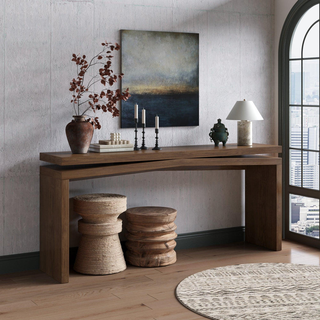 65-Inch Solid Wood Console Table - Rustic Entryway Solution.