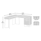 L-Shaped Desk with 2 Drawers and Cubbyholes.