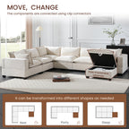 117.5'' Modular Sectional Sofa with Movable Storage Ottoman.