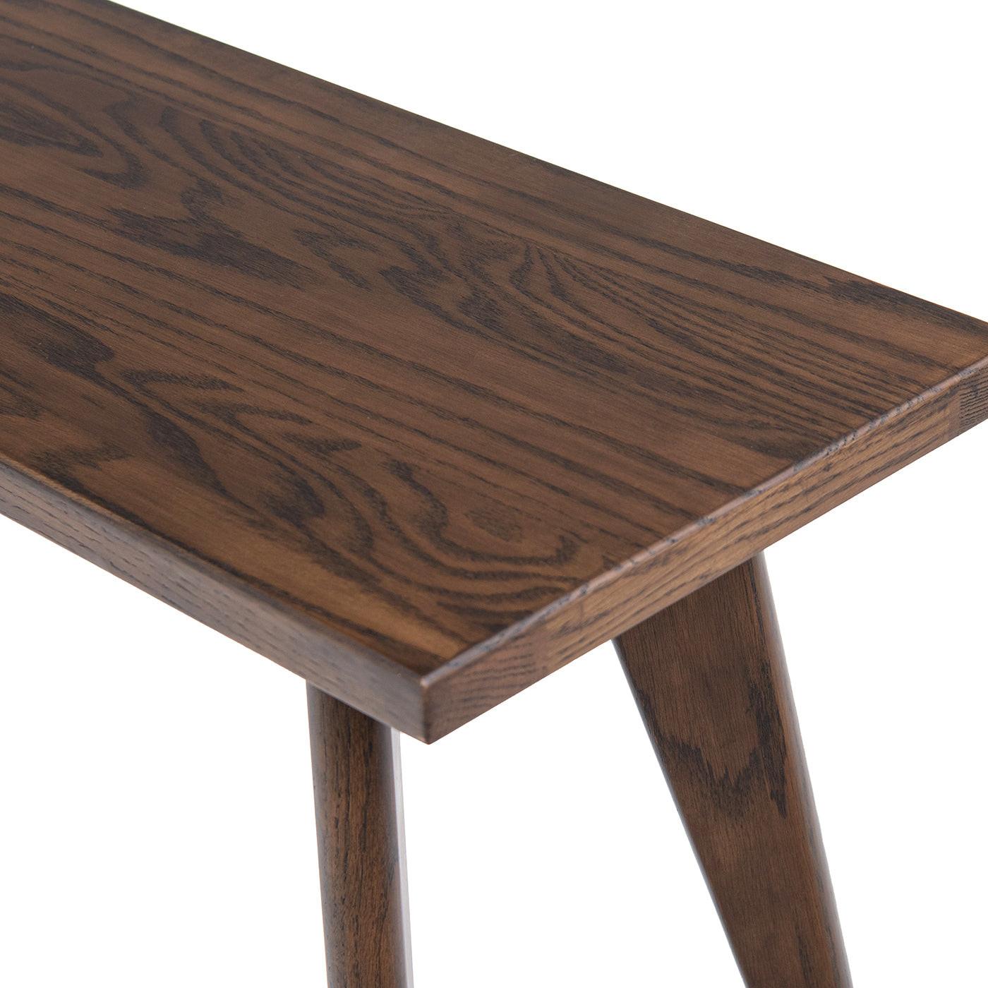 Capri 35.5' Solid Red Oak Wood Bench, Dark Brown Red Oak.