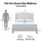 Minimalist Upholstered Queen Bed with 54' Headboard.
