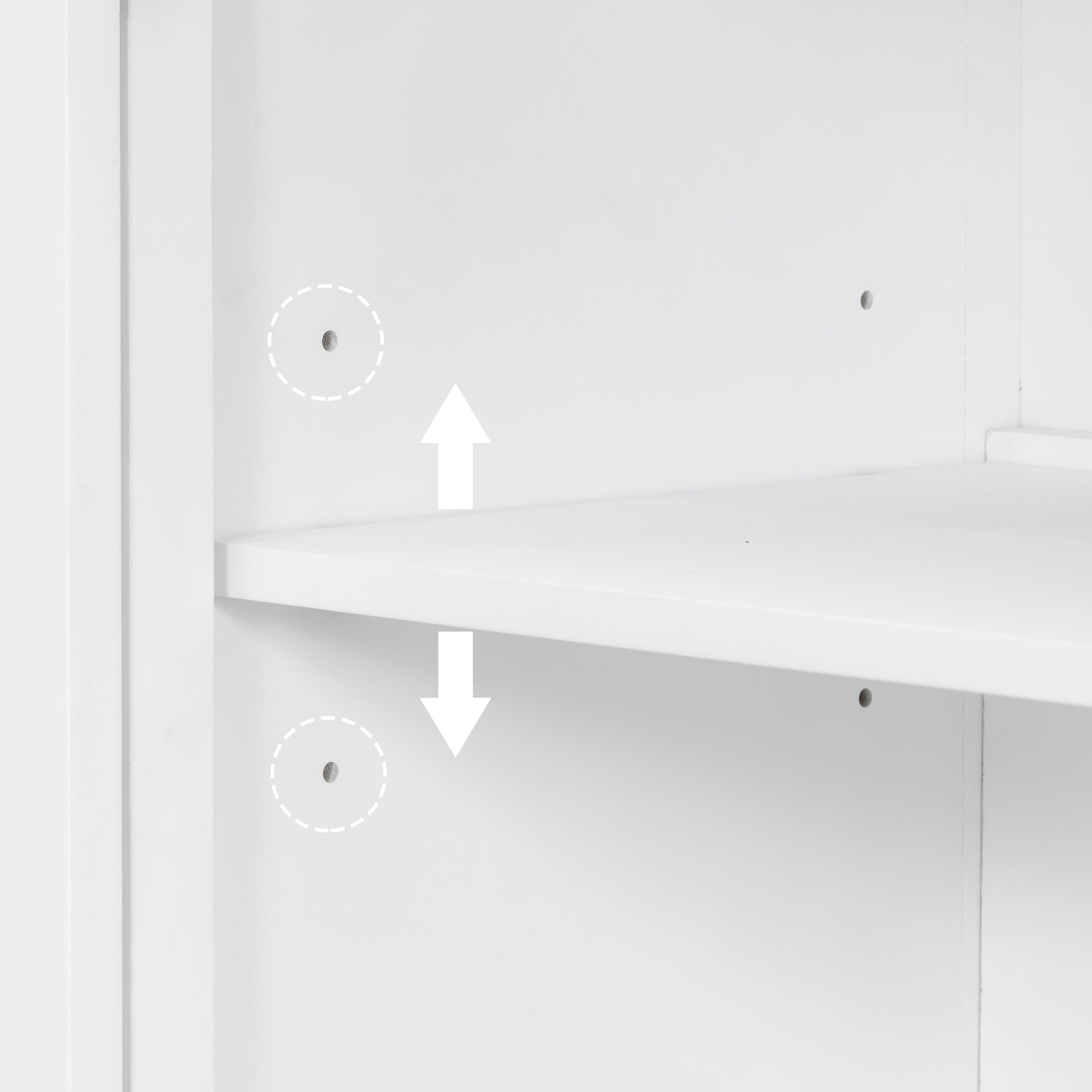 Storage Cabinet for Entrance - Large White Cabinet with 3 Doors.