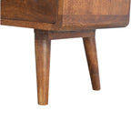 Curved Chestnut Media Unit.