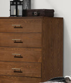 Walnut Chest of Drawers - 5-Drawer Solid Wood Storage.