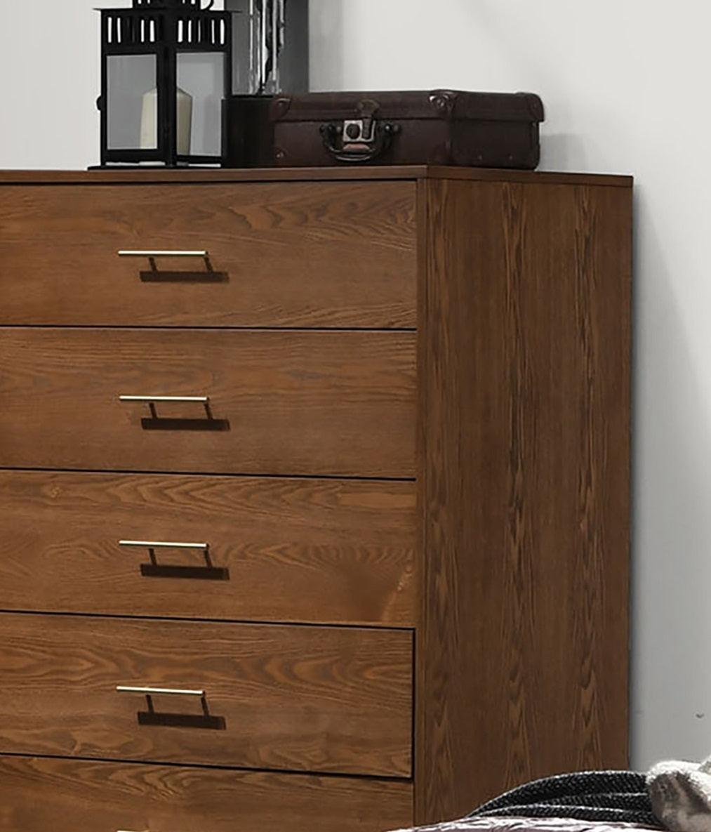 Walnut Chest of Drawers - 5-Drawer Solid Wood Storage.