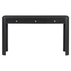 TREXM Rustic Console Table with Storage and Curved Corners.