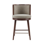 Evalyn Dove Textured Chenille Counter Stool  with Beech Wood Legs