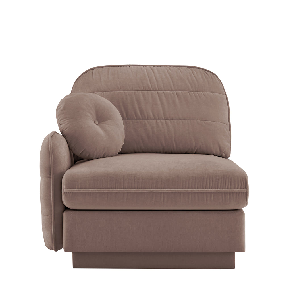 Celena Rose Dust Chenille Accent Chair with Lush Velvet Texture