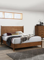 Walnut Bedroom Set with Nightstands - Mid-Century Modern Style.
