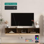 Floating TV Stand with LED Lights for Living Room.