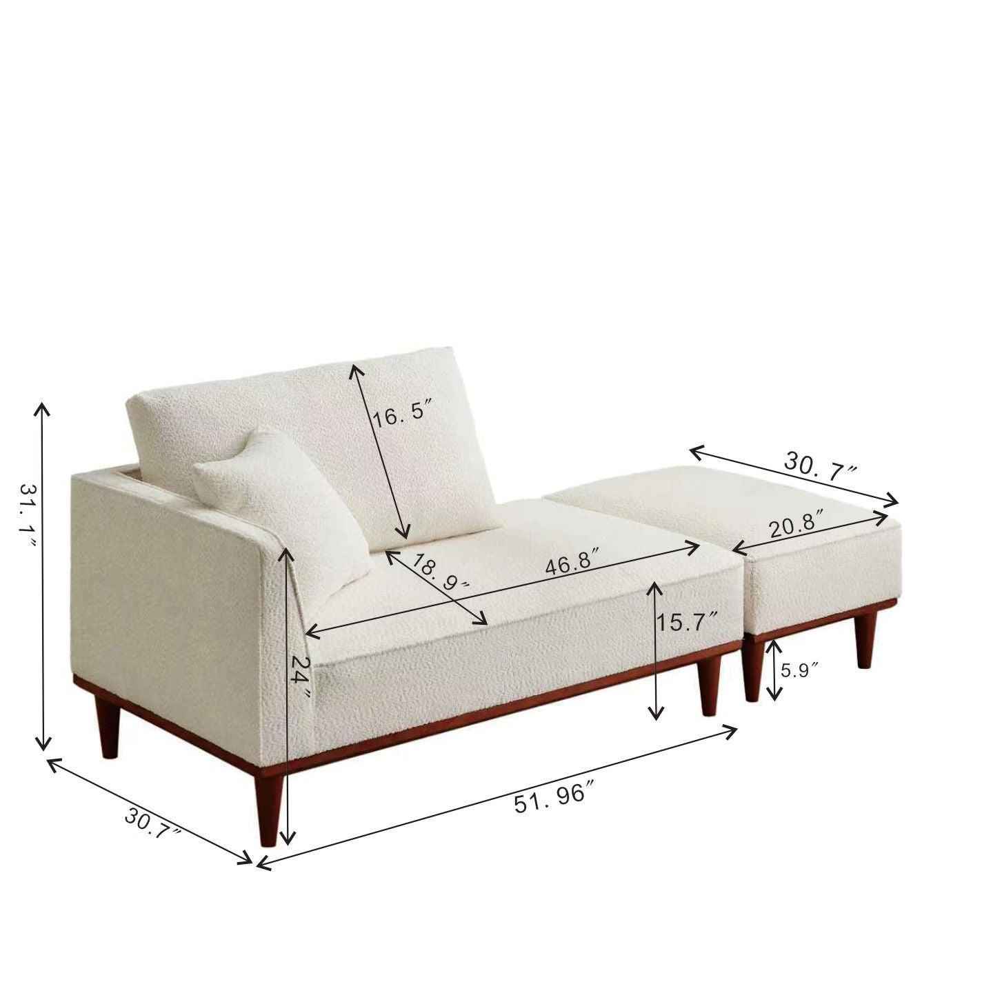 Upholstered Chaise Lounge and Stool - Modern Comfort.