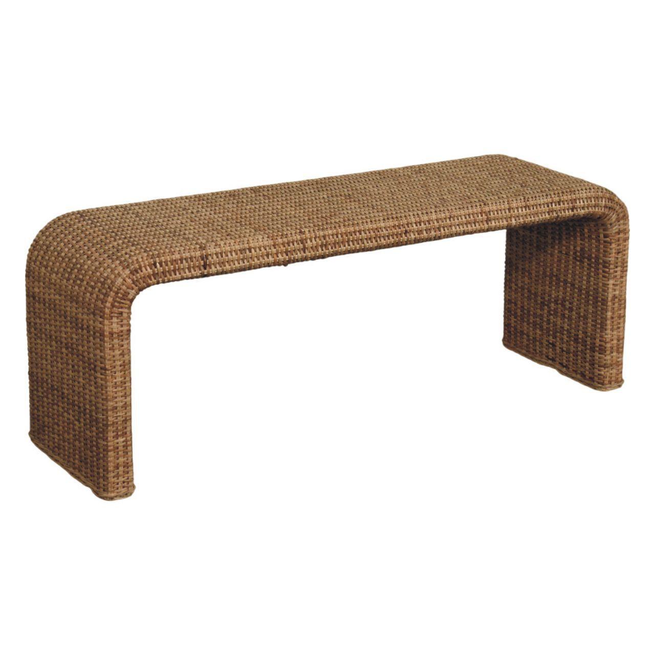 Rattan Weave Bench - Handmade Solid Wood Furniture.