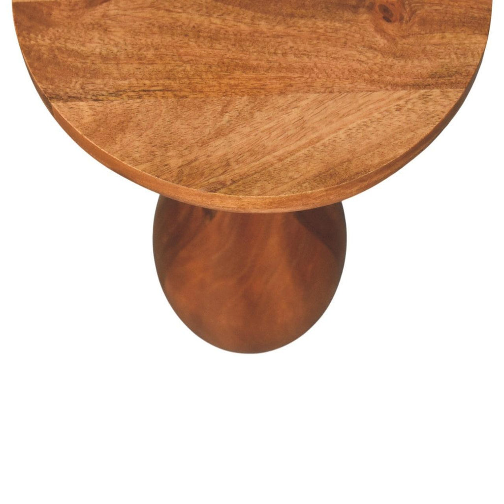 Solid Wood Curved Base Side Table for Modern Living.