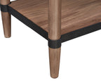 Walnut Finish Nightstand with Drawer and Shelf.