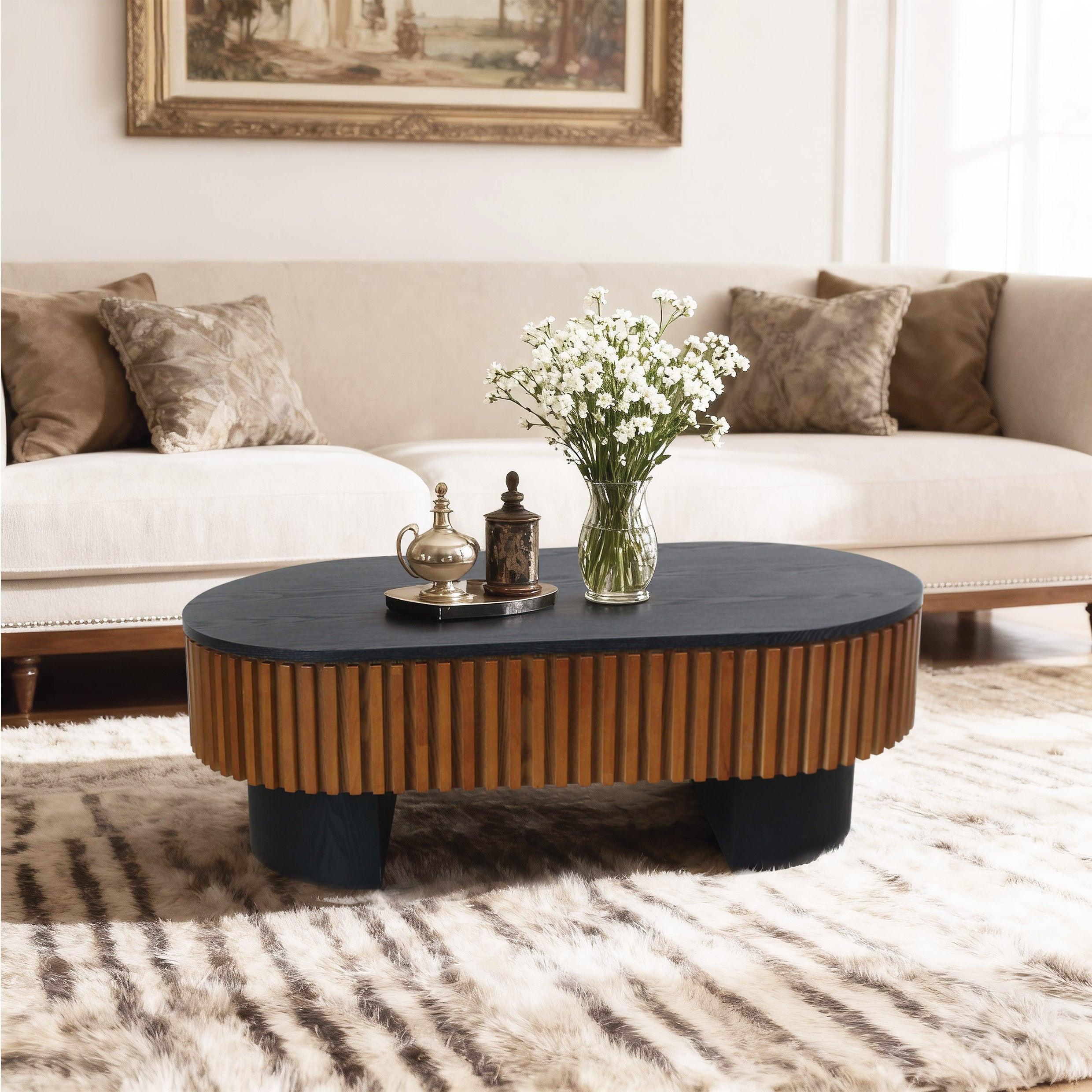 43.7'' Modern Coffee Table with Hidden Storage and Removable Top.