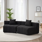 Chenille Curved Sectional Sofa with Pillows for Comfort.