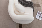 White Boucle Sofa Couch for Living Room.