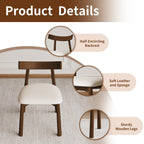 Ergonomic Modern Dining Chairs Set of 2 in Walnut.