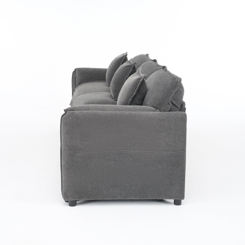 Modular Sectional Sofa in Grey - Deep Seat Comfort.