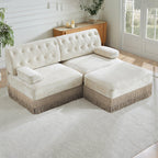 Modular Chesterfield Style Sofa with Tassel Skirt.