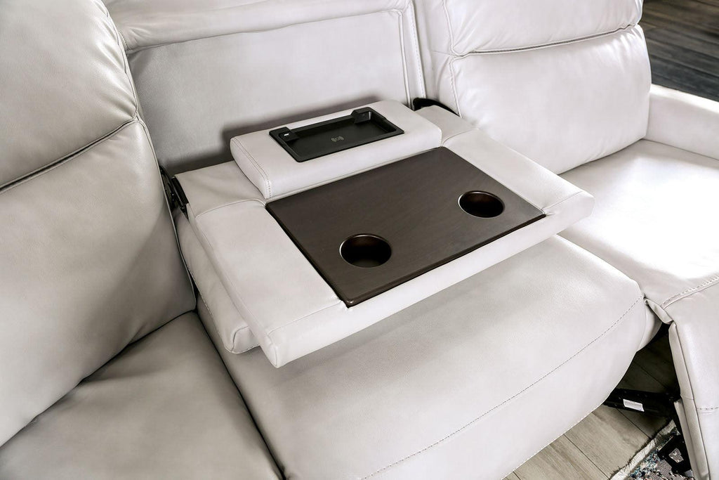 Power Reclining Sectional Sofa with Console & Wedge Chairs.