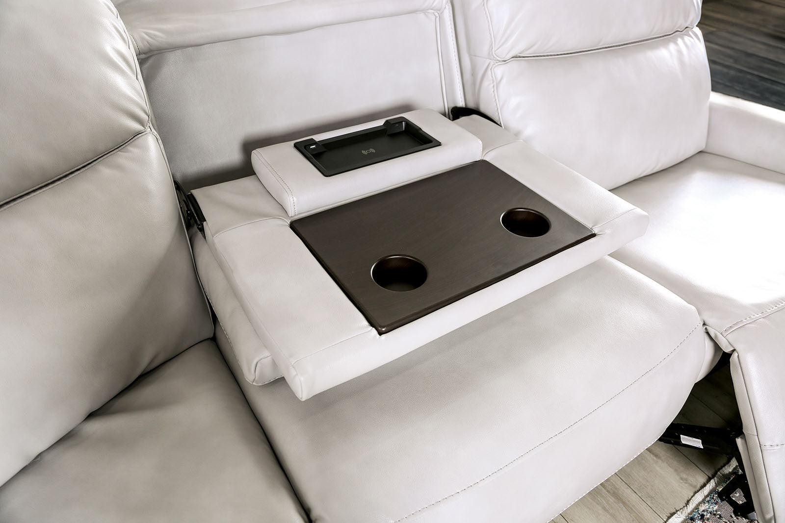 Power Reclining Sectional Sofa with Console & Wedge Chairs.