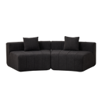Chenille Curved Sectional Sofa with Pillows for Comfort.