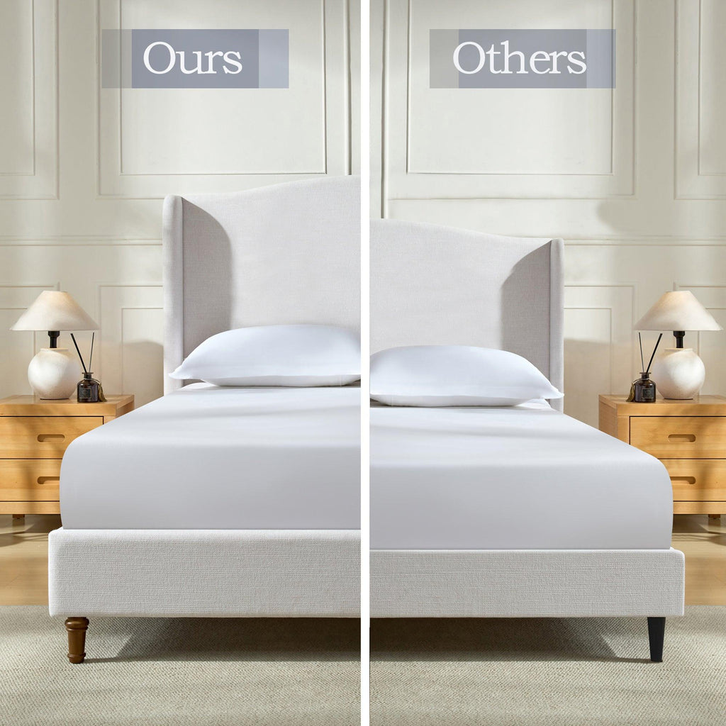 Minimalist Upholstered Queen Bed with 54' Headboard.
